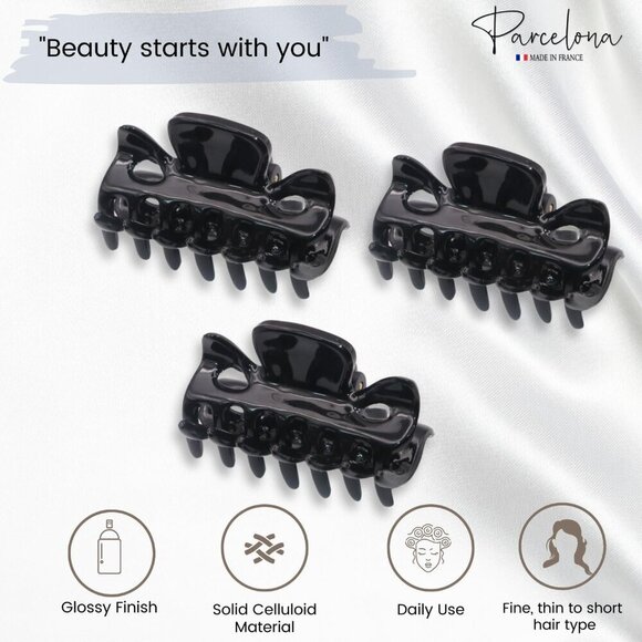 Set of 3 French Claw Clips Small Durable Hair Accessories for Women Girls main image 5